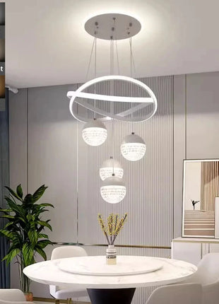 Lampada a sospensione a sfera in cristallo imitazione acrilico di lusso Nordic Lustre Home Deco Sala da pranzo Lampadario a soffitto Apparecchio per isola della cucina