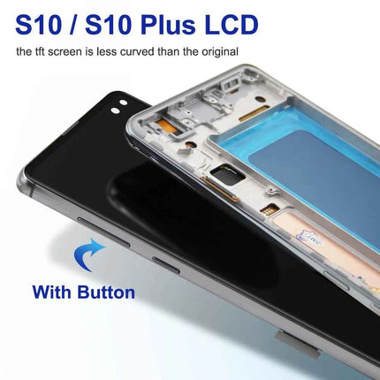 TFT con cornice per Samsung S10 Plus S10 + G975F Display LCD Touch Screen digitale per Samsung S10 G973F Parti di ricambio per schermo