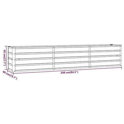 Garden flower box, 320x80x77 cm steel frame, villa courtyard combined planting trough, outdoor anti-corrosion planting box