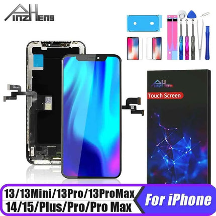 PINZHENG Schermo di alta qualità INCELL LCD OLED per iPhone 14 Pro 15 Plus 13 Pro Max Display per sostituzione iPhone con strumenti