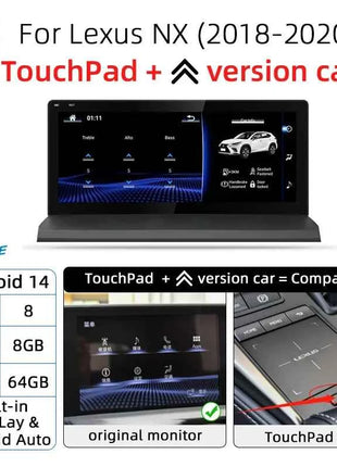Nunoo Android 14 CarPlay Auto Radio For Lexus NX NX200 NX200T NX300h 2014-2021 Multimedia Navigation GPS DSP 4G WiFi