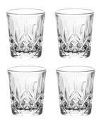 Set Bicchieri in Vetro Inciso 50ml con Rilievi per Spirits Tè e Acqua - 2/4/6/8/12 Pezzi