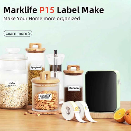 MarkLife P15 Thermal Label Printer Mini Portable Wireless Bluetooth-compatible Labeling Sticker Machine for Home Office