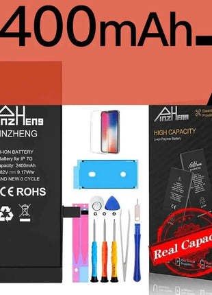 PINZHENG Real High Capacity Battery For iPhone 8 SE2020 6 6S 7 8Plus X Xs Max Xr Phone Replacement Batteries Warranty One Year