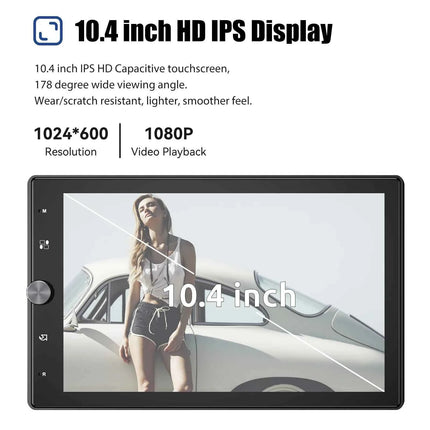 ESSGOO 10.4" 1 DIN Car Radio Wireless Apple Carplay Rotatable IPS Screen Android Auto USB AUX BT Car Stereo Multimedia Player