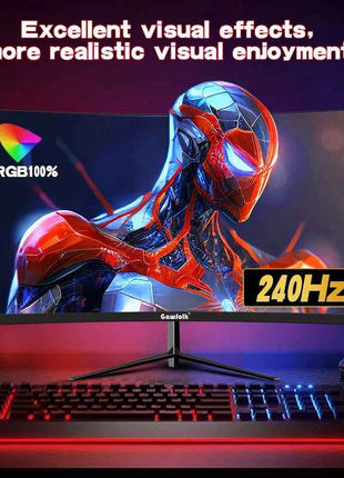 Gawfolk 32 Zoll Curved Gaming Monitor 240Hz, PC Bildschirm Full HD 1080P, Rahmenloses 1800R Computerbildschirm Mit FreeSync Und