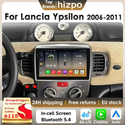Hizpo 8Core 2Din AI Android 14 Car Radio For Lancia Ypsilon 2006-2011 Car Multimedia GPS 4G Carplay 360Camera By Snapdragon 6115