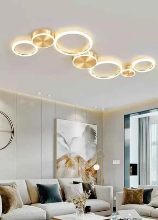 Plafoniera moderna a LED ad anello creativo per la casa, soggiorno, dimmerazione remota, camera da letto, lampadario a soffitto, apparecchio di illuminazione per interni