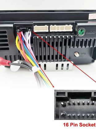 Adattatore per cablaggio radio 44 pin Spina a 16 pin Connettore audio ausiliario Cavo Android per auto per Chevrolet Spark Volt Aveo