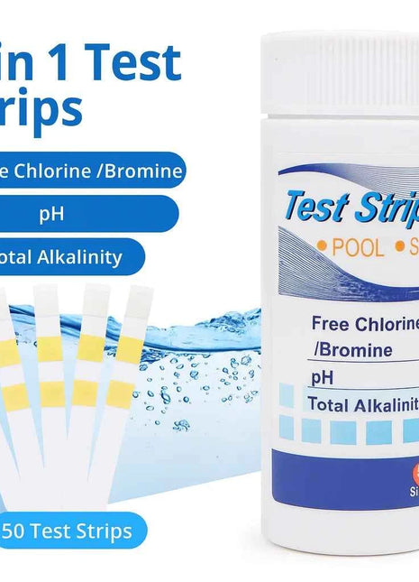 50 pz/set Strisce reattive PH cloro, carta reattiva acqua 3 in 1, strumento multiuso per durezza per piscina, SPA, acquario