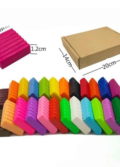 24 colori argilla polimerica Fimo fai da te set di argilla morbida stampaggio forno artigianale cottura blocchi di argilla giocattolo per l'educazione precoce per i bambini