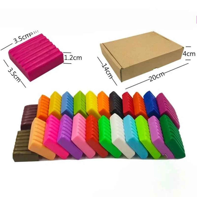 24 colori argilla polimerica Fimo fai da te set di argilla morbida stampaggio forno artigianale cottura blocchi di argilla giocattolo per l'educazione precoce per i bambini