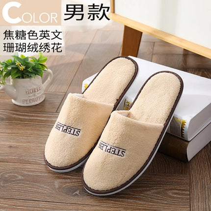 5 paia/lotto uomo donna usa e getta hotel pantofole per gli ospiti scivoli in cotone casa viaggio SPA pantofola ospitalità economici indoor slip-on