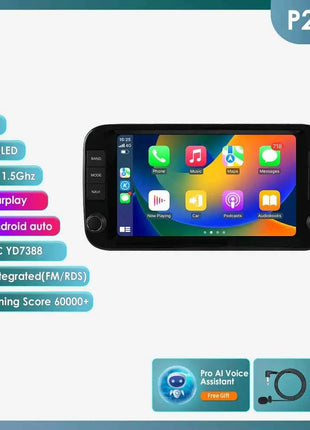 Hizpo 9 Inch 1 Din Wireless Carplay Android Auto Car Radio for Fiat Panda 2013 - 2024 Multimedia Video Player GPS Navigation WIFI Head Unit AI Voice Intelligent Systems Autoradio Stereo QLED Screen Audio FM RDS DVR Camera Map