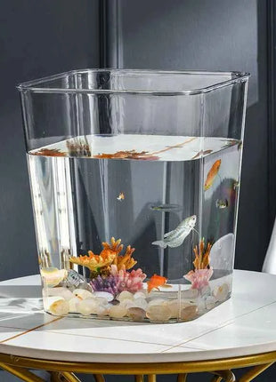 PET Aquarium Box Plastics Ultra-white Organic Glass Explosion-proof Fish Tank Tabletop Small Ecological Water Tank