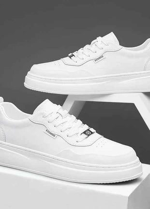 Scarpe casual da uomo in vera pelle, sneakers alla moda con lacci, comode scarpe da passeggio, calzature da skateboard maschili, tenis masculino