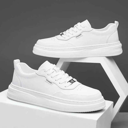 Scarpe casual da uomo in vera pelle, sneakers alla moda con lacci, comode scarpe da passeggio, calzature da skateboard maschili, tenis masculino