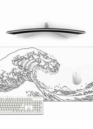 Mouse Pad Gamer Black And White Great Wave XL New Custom Computer Large Mousepad XXL MousePads Natural Rubber PC Table Mat