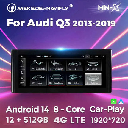 8-Croe Car Wireless Carplay Android Auto For Audi Q3 2012-2018 Multimedia Video Player GPS smart car machine system