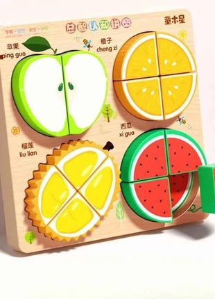 Montessori Cartoon 3D Wooden Puzzle Animal Traffic Jigsaw Toys for Kids Early Learning Educational Cognitive Game Children Gifts