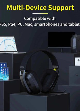 BINNUNE BW06 2.4GHz Wireless Gaming Headset with Mic for PS5 PS4 PC Mac Playstation Bluetooth Gaming headphone with Microphone