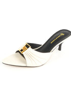 2024 New Women's Summer Pointed Toe Fish Mouth High Heel Slippers Non-slip Outdoor Sexy Slippers GJ Metal Decorative Single Shoes