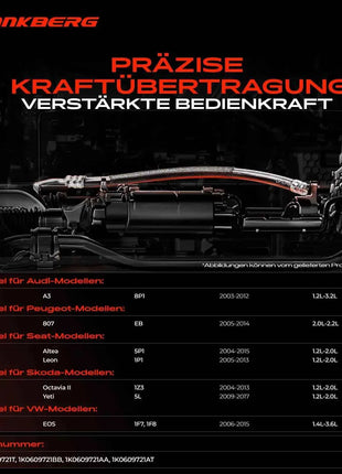 Freno di Stazionamento a Cavo Frankenberg 2x, Asse Posteriore, Entrambi i Lati, per VW Golf 5, 6; Audi A3; Skoda Octavia II, C661066, 1K0609721T