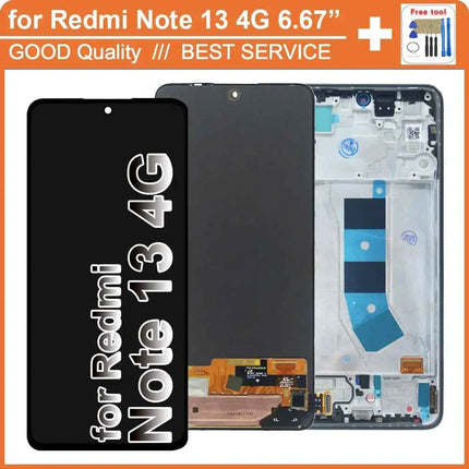 Testato AMOLED LCD per Xiaomi Redmi Note 13 4G 23129RAA4G Display LCD Touch Screen di ricambio con cornice per Redmi Note 13 4G