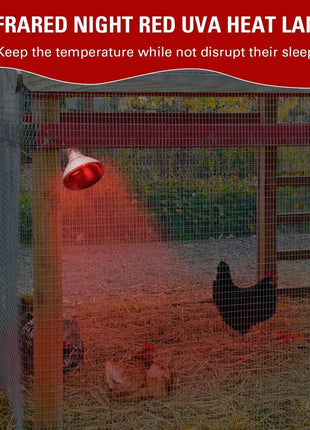 Day Night Infrared Heat Lamp 100W/150W/200W/250W/275W Red Heat Lamp Bulb for Brooder Coop Chicks Snake Amphibian Pet Reptile