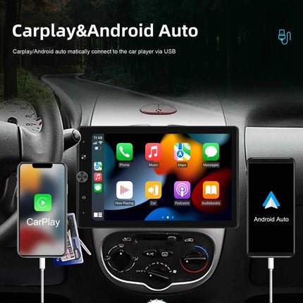 Podofo 10.4'' HD 1Din MP5 Player Carplay Android Auto Multimedia Player Car Stereo Mirror Link Bluetooth Car Audio Bluetooth FM