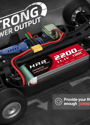 HRB 3S Lipo Battery 11.1V 2200mah 100C XT60 For Axial SCX10 Airplanes FPV Drone Racing Car Boat RC Parts