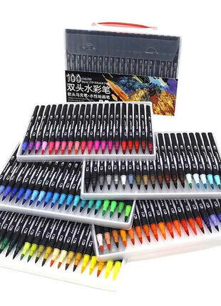 Set Pennarelli Manga Dual Tip 12/24/36/120 Colori Acquerello Fineliner per Calligrafia e Arte