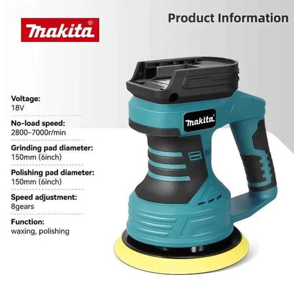 Makita Polisher  Rechargeable Cordless Car Polisher 8 Gears Auto  Adjustable  Electric Waxing Sanding Sealing Glaze Tool