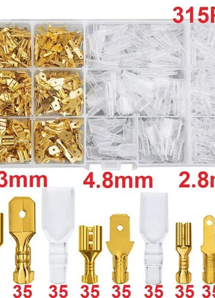 Male Female Insulated Cable Wire Connector Macho 2.8/6.3mm Electrical Crimp Terminals Spade Connectors Assortment Kit