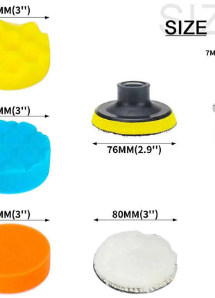 Set di 31 Tamponi per Lucidatura Auto da 3 Pollici, Tamponi in Lana con Adattatore per Trapano e Piastre di Supporto, Kit per Detailing Auto, per Lucidatura e Rimozione Graffi