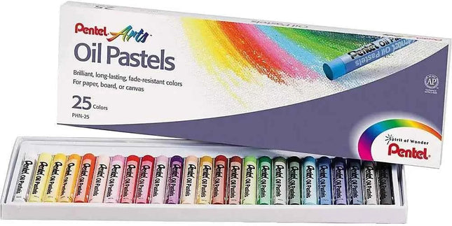 Pentel Arts Set Pastelli a Olio PHN 6/12/25/50 Colori Assortiti per Disegno e Pittura