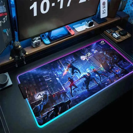 Black Mouse Pad Asus Rgb Gaming Mause Mat Anime Mats Gamer Rug Pc Xxl Cute Pads Large Game Keyboard Carpet Backlight Mousepad