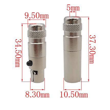 1 Coppia di Metallo Mini XLR 3/4/5/6 Spille Spina Femmina Maschio Martinetti Telaio Pannello Presa Audio Microfono Cavo di Saldatura connettore