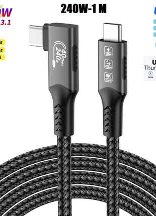 Cavo Thunderbolt 4 di tipo C 40 Gbps 8K 60 Hz Standard USB4 USB C PD3.1 QC4.0 240 W Ricarica rapida per Huawei Iphone 15 MacBook Pro