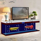 cc182l TV Cabinet Fish Tank Tea Table Integrated Aquarium Living Room Home Super White Glass Fish Globe