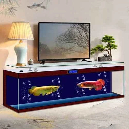cc182l TV Cabinet Fish Tank Tea Table Integrated Aquarium Living Room Home Super White Glass Fish Globe