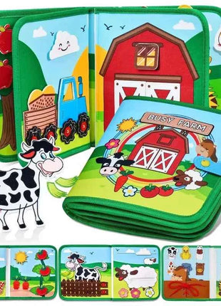 Toddlers Montessori Toys Farm Animal Story Busy Cloth Book Preschool Learning Fine Motor Toys Kids Early Education Felt Book