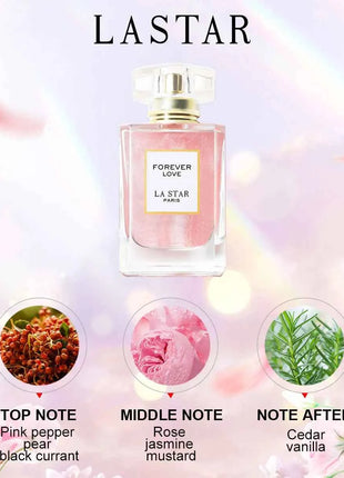 LASTAR Women's Long-lasting Perfume , Two bottles Totaling 110ml/3.72fl oz, Rose &Jasmine Fragrance,Christmas/New Year Gifts
