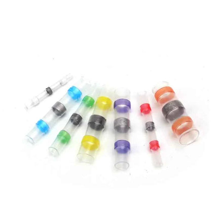 50PCS Heat Shrinkable Wire Connectors SST21 Waterproof Sleeve AWG22-18 Butt Electrical Splice Tinned Solder Seal Terminal