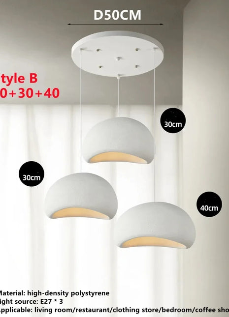 Lampada a sospensione a 3 teste Wabi Sabi moderna sala da pranzo cucina lampadario a soffitto decorazioni per la casa camera da letto soggiorno loft lampada a sospensione