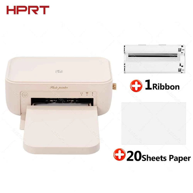 Mini Color Photo Printer 300 DPI High-Resolution Instant Photo Printer Wireless Thermal Photo Printer with Paper and Ribbon