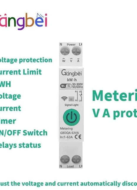 TUYA WiFi Smart Circuit Breaker 1-63A Over Current Under Voltage Protection Power Metering Wireless Remote Control Switch GBDQA