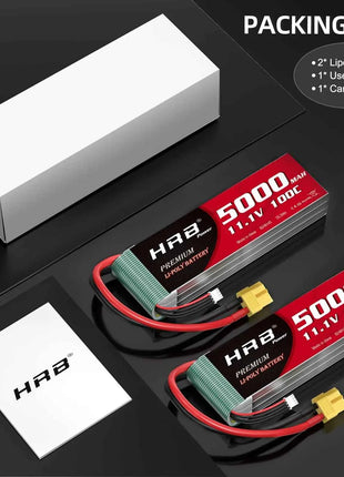 HRB 3S Lipo Battery 11.1V 2200mah 100C XT60 For Axial SCX10 Airplanes FPV Drone Racing Car Boat RC Parts