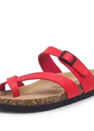 28 colori New Summer Beach Infradito in sughero Sandali Donna Pu Leather Colore misto Scarpe da pantofola per San Valentino all'aperto