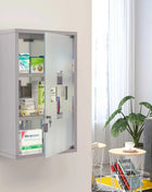 HOMCOM Medical Cabinet 50x30x18cm bathroom furniture Stainless Steel First Aid Box with lock